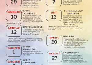 Daty i wydarzenia w roku szkolnym 2025-2026